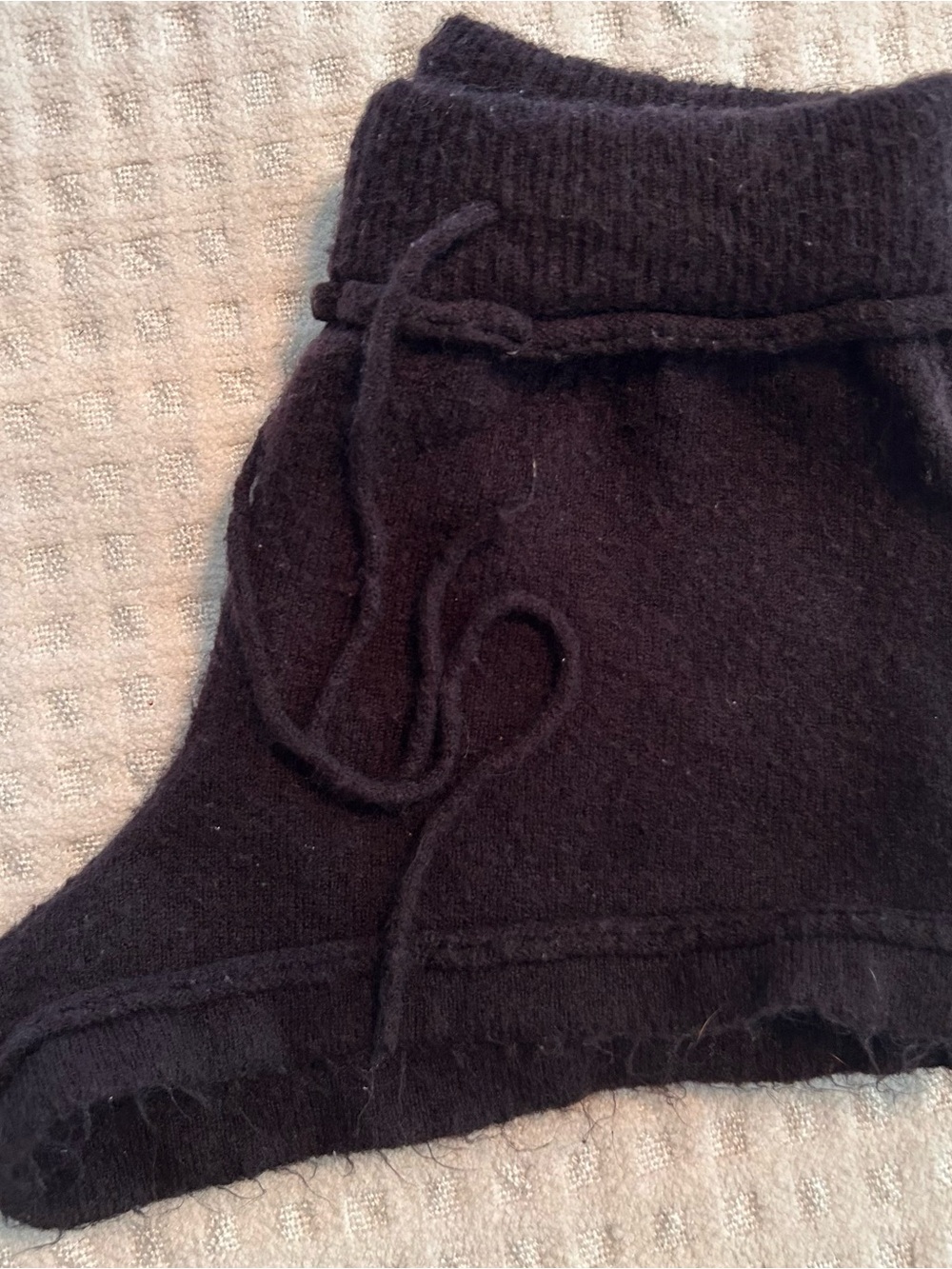 Women's Black intimately free soft sweater like material drawstring short shorts